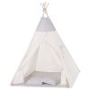 Dětský týpý stan vhodný do pokojíčků i na zahradu. Luxusní provedení s okénkem a roletkou, komfortní podložkou a dvěmi polštáři. Teepee stan je útulné místo, které dětem poskytne parádní úkryt a&nbsp;potřebné soukromí. Navíc skvěle vypadá! Rozměry stanu jsou 160x120x100 cm.&nbsp; 