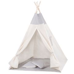 Teepee stan pro děti SPRINGOS Šedý Wigwam