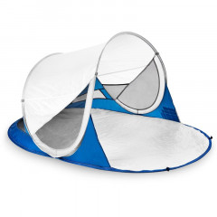 Spokey STRATUS Samorozkládací outdoorový paravan, bílo-modrý, UV 40, 195 x 100 x 85 cm