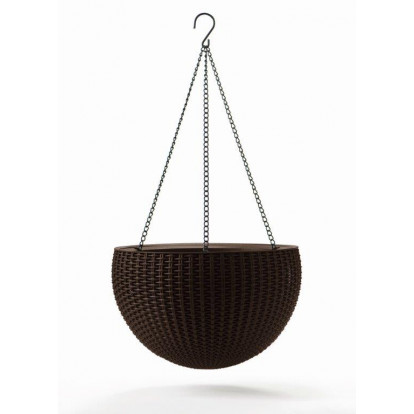 Květináč Keter Hanging Sphere whiskey hnědý