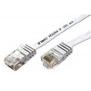 Patch kabel UTP cat 6, 10m plochý - bílý