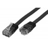 Patch kabel UTP cat 6, 2m plochý - černý