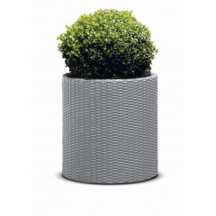 Květináč Keter Cylinder L Silver Grey