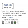 Svítidlo Nova Luce FOCUS WALL GREY nástěnné, IP 54, 6 W