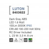 Svítidlo Nova Luce LUTON STEP GREY schodišťové, IP 65, 1,6 W