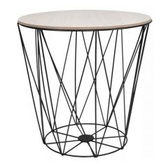 Konferenční stolek 35x35 cm SPRINGOS RINO černý/šedý dub