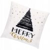 Oboustranný vánoční potah na polštář s rozměry 40x40 cm. Nádherný vzor vánočního stromku s nápisem Merry Christmas, praktický boční zip, příjemný polyesterový materiál.&nbsp; 