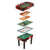 Hrací stůl SPARTAN 9 v 19 prvotřídních her na jednom stolu varianty her: stolní fotbal, stolní tenis, billiard, blackjack, šachy, dáma, backgammon, stolní hokej, bowling snadná záměna hrací plochy vyrovnávací mechanismus nerovností podlahy stabilní konstrukce hrací plocha: 102 x 58 cm (+/- 2cm dle zvolené hry) rozměry stolu: 118 x 61,2 x 84,3 cm ( d x š x v) hmotnost: 35 kg součástí veškeré příslušenství pro hry (tága, koule, míčky, pálky atd.) 