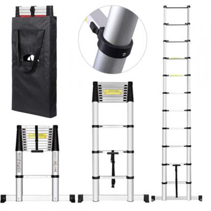 Teleskopický žebřík 3,8m HIGHER TL-12 + stabilizátor + taška