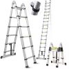Teleskopický kloubový žebřík se stabilizátorem a přepravní taškou, hliníkový. Maximální pracovní výška 6,3m, nosnost 150 kg (v souladu s normou EN-131), 