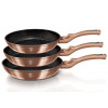 BERLINGERHAUS Pánev s mramorovým povrchem sada 3 ks Rosegold Metallic Line BH-1278
