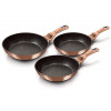 BERLINGERHAUS Pánev s mramorovým povrchem sada 3 ks Rosegold Metallic Line BH-1278