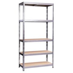 Kovový regál METALKAS RIVET 175 180x90x40 cm 5 polic MDF