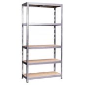 Kovový regál METALKAS RIVET 175 180x90x40 cm 5 polic MDF