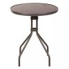 Elegantní zahradní stolek o průměru 60 cm. Pro 2 osoby, stabilní kovová konstrukce, deska z bezpečnostního skla, nosnost 60 kg. 