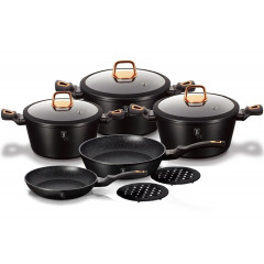 BERLINGERHAUS Sada nádobí s mramorovým povrchem 10 ks Black Rose Collection BH-1645