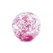 Nafukovací plážový míč INTEX 58070 Glitter Transp. 71 cm - růžová