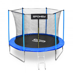 Spokey JUMPER II Trampolína černo-modrá, průměr 305 cm, vč. ochranné sítě a žebříku