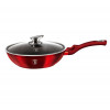 BERLINGERHAUS Pánev WOK s poklicí s mramorovým povrchem 28 cm Burgundy Metallic Line BH-1265