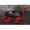 BERLINGERHAUS Pánev WOK s poklicí s mramorovým povrchem 28 cm Burgundy Metallic Line BH-1265