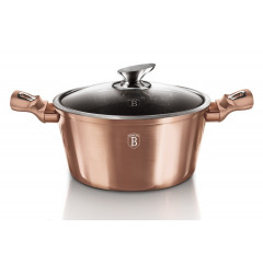 BERLINGERHAUS Kastrol s mramorovým povrchem a poklicí 24 cm Rosegold Metallic Line BH-1515