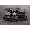 BERLINGERHAUS Kastrol s mramorovým povrchem 24 cm Shiny Black Collection 2 poklice BH-6605