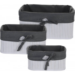 EXCELLENT HOUSEWARE Sada košíků bambus / textil 3 ks KO-MA1000030