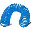 Flexibilní polyuretanová spirálová hadice, včetně vsuvky a rychlospojky. Ochrana proti zalomení, pružná i při nízkých teplotách.