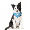 Praktický šátek pro psa z bavlněného materiálu v modré barvě ve velikosti 40/65cm 25mm. Zapínání vzadu na krku.