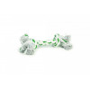 Pevné zeleno bílé lano se dvěma suky na koncích a mátovou vůní.