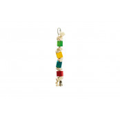 Karlie Hračka pro ptáky dřevěná barevná se zvonečkem 20cm