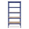 Kovový regál HIGHER R175 180x90x40 cm 5 polic MDF modrý