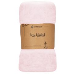 Deka 200x220 cm Springos Velvet světle růžová