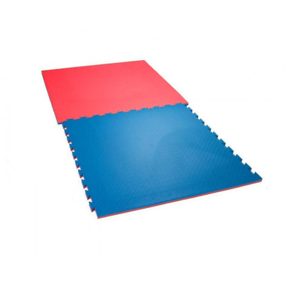 TATAMI-TAEKWONDO podložka oboustranná 100x100x2,5 cm - červená/modrá