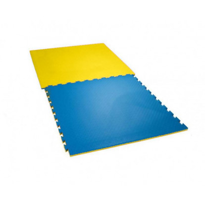 TATAMI-TAEKWONDO podložka oboustranná 100x100x2,5 cm - žlutá/modrá