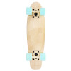 Spokey WOO-FISH Dřevěný pennyboard 56 x 15 cm, ABEC7, světle modrý