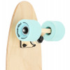 Spokey WOO-FISH Dřevěný pennyboard 56 x 15 cm, ABEC7, světle modrý