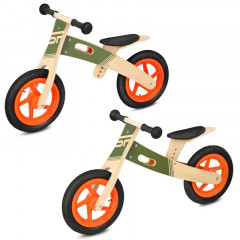 Spokey WOO-RIDE DUO Dětské dřevěné odrážedlo 2v1, khaki