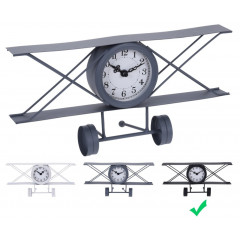 SEGNALE Hodiny stolní designové LETADLO 30 cm černá KO-HZ1911500cern