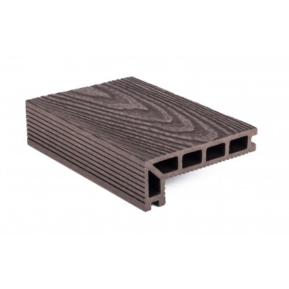 Terasové prkno G21 zakončovací, 2,5 x 14 x 400 cm, Dark Wood, WPC