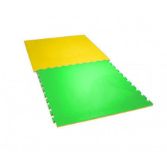 TATAMI-TAEKWONDO podložka oboustranná 100x100x2,5 cm - žlutá/zelená