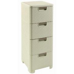Regál Curver Style 4x14L se zásuvkami bílý