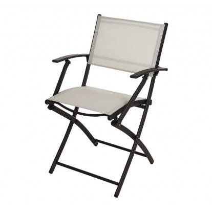 PROGARDEN Zahradní židle skládací krémová KO-X60000180