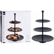 EXCELLENT HOUSEWARE Etažér třípatrový nerez matná černá KO-A12405490