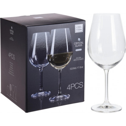 EXCELLENT HOUSEWARE Sklenice na víno sada 4 ks CRYSTALLINE 520 ml KO-SR4000020