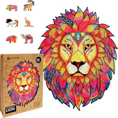 Puzzle dřevěné, barevné - Tajemný lev