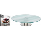 EXCELLENT HOUSEWARE Podnos na dort servírovací sklo mléčné 30 cm KO-101001040