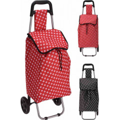 EXCELLENT HOUSEWARE Nákupní taška na kolečkách 30 l puntíky černá KO-116000090cern
