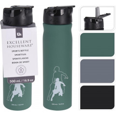 EXCELLENT HOUSEWARE Lahev na vodu sportovní nerez 0,5 l šedá KO-170456550seda