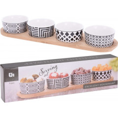 EXCELLENT HOUSEWARE Servírovací misky s podnosem sada 5 ks KO-278000220